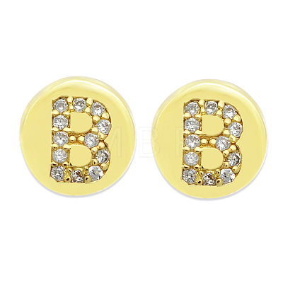 Brass Micro Pave Clear Cubic Zirconia Beads KK-T030-LA843-BX3-1