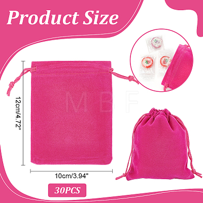  30Pcs Rectangle Velvet Drawstring Pouches TP-NB0001-61A-1