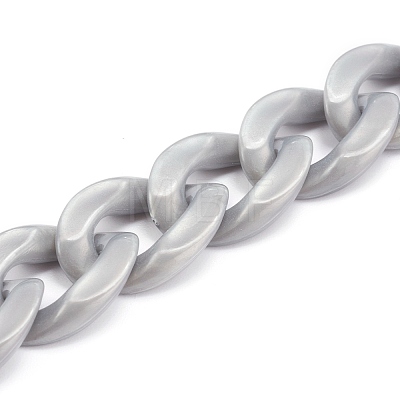 Handmade Opaque Acrylic Curb Chains AJEW-JB00925-1