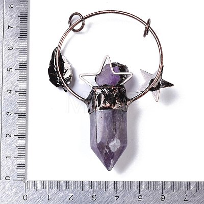 Natural Amethyst Faceted Pointed Bullet Big Pendants G-B073-01R-01-1
