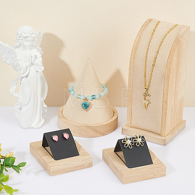 3Pcs Rectangle Wood Earring Display Stands EDIS-DR0001-05B-1