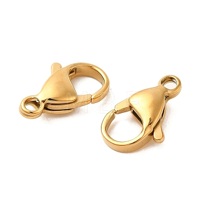 Ion Plating(IP) 304 Stainless Steel Lobster Claw Clasps STAS-AB15-G-01-1