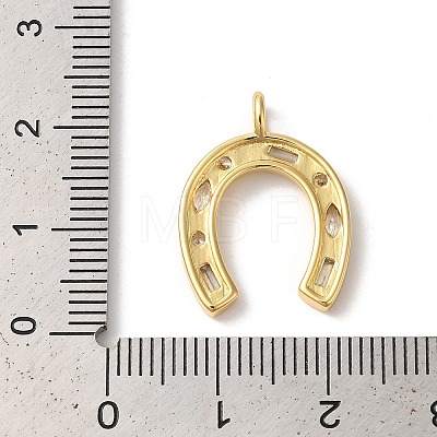 Rack Plating Brass Clear Cubic Zirconia Pendants X-KK-Z056-19G-1