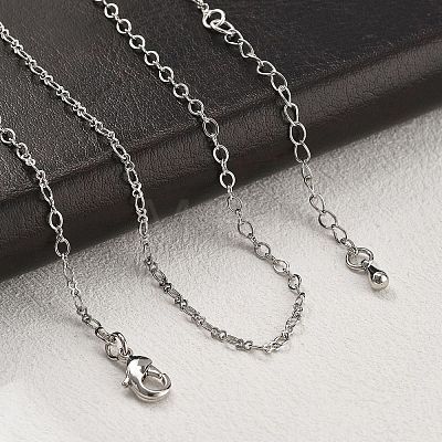 Brass Cable Chain Necklaces for Women NJEW-D302-20P-1