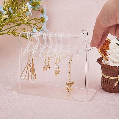 Transparent Acrylic Earring Display Stands EDIS-WH0021-11-1