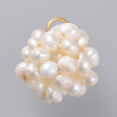 Natural Cultured Freshwater Pearl Pendants PALLOY-JF00419-1