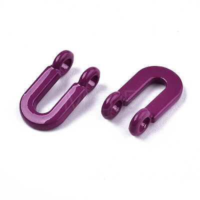 Spray Painted Alloy  2-Loop Link Pendants PALLOY-T075-48U-RS-1