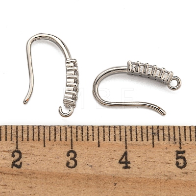 Rack Plating Brass Pave Cubic Zirconia Earring Hooks KK-O143-17P-1