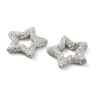 Star Shape Polymer Clay Rhinestone Beads CLAY-NH0001-06M-1