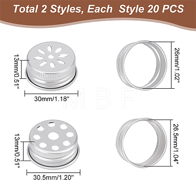   40Pcs 2 Style Aluminium Screw Caps FIND-PH0008-98-1