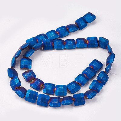 Electroplated Non-magnetic Synthetic Hematite Beads Strands G-P367-B08-1