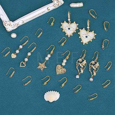 20Pcs Brass Micro Pave Clear Cubic Zirconia Earring Hooks ZIRC-SZ0005-10-1