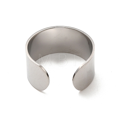 304 Stainless Steel Open Cuff Ring Components STAS-C067-01B-P-1