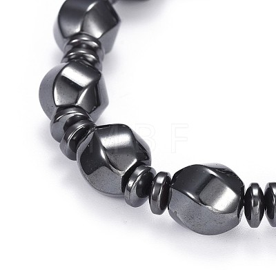 Synthetic Magnetic Hematite Stretch Bracelets BJEW-F382-02-1