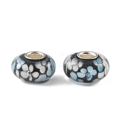 Lampwork & Brass Core European Beads LAMP-P019-01P-04-1