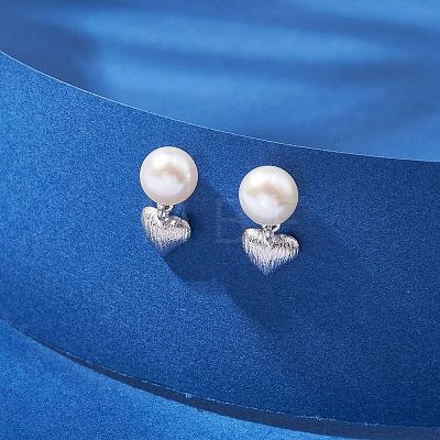 Natural Pearl Ear Studs EJEW-P286-36P-1