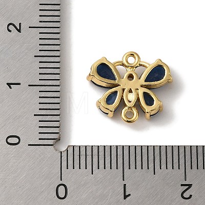 Rack Plating Brass Pave Clear Cubic Zirconia Butterfly Links Connector Charms KK-A229-10G-1