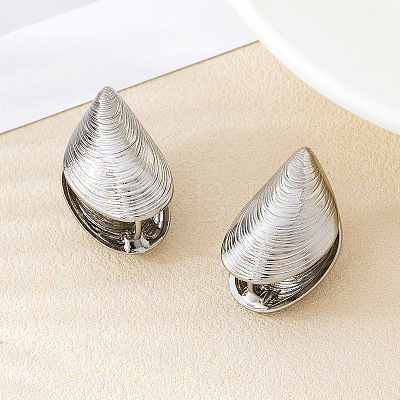 Alloy Shell Shape Hoop Earrings FS-WG5FBFD-02-1