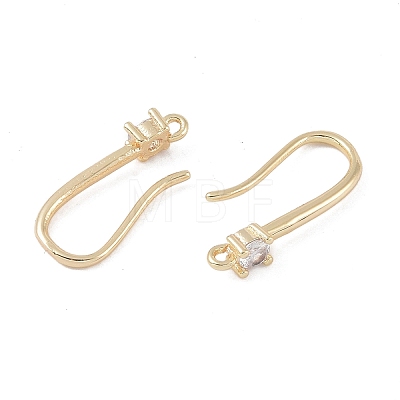 Brass Micro Pave Cubic Zirconia Earring Hooks KK-U008-08G-1