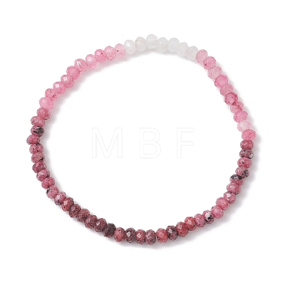 Dyed Natural Malaysia Jade Rondelle Beads Stretch Bracelets for Women BJEW-JB13042-03-1