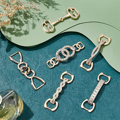   12pcs 6 styles Zinc Alloy Rhinestone Shoe Buckles FIND-PH0017-83-1