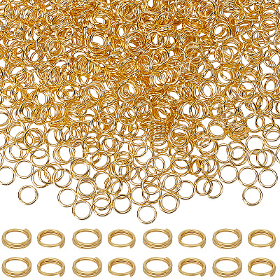 SUNNYCLUE 1000Pcs Brass Split Rings KK-SC0004-69-1