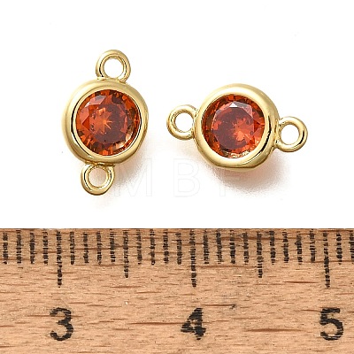 Brass Cubic Zirconia Connector Charms KK-Q043-24G-02-1