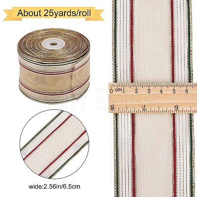 Polyester Stripe Pattern Ribbons OCOR-WH0060-43-1