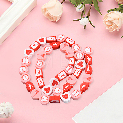 270Pcs Valentine's Day Handmade Polymer Clay Beads Strands CLAY-PA0001-52-1