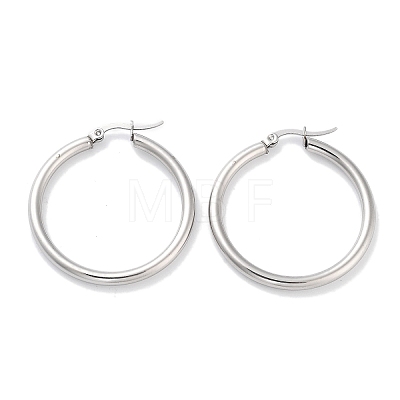 Non-Tarnish Ring 304 Stainless Steel Hoop Earrings for Women Men EJEW-B049-01D-P-1