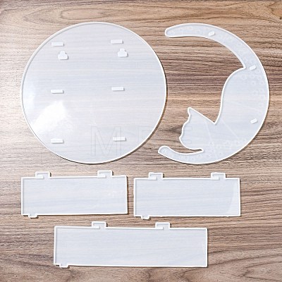 Moon Shape Floating Shelf DIY Silicone Molds Kit DIY-G093-02D-1