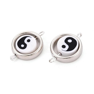 Polymer Clay Beads with CCB Plastic Frame Connector Charms CLAY-T022-35M-01A-1
