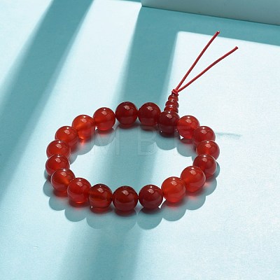 Natural Carnelian Round Beads Stretch Bracelet BJEW-JB07235-04-1