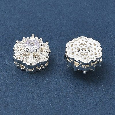 Brass Micro Pave Cubic Zirconia Beads CU-CBA3F77-04S-01-1