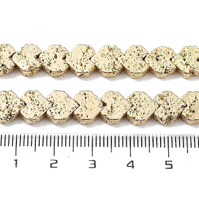 Electroplated Natural Lava Rock Beads Strands G-H303-A09-LG-1