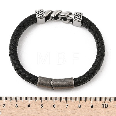 Braided Leather Cord Bracelets for Men BJEW-Z081-18AS-1