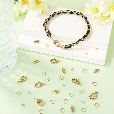 16Pcs 2 Styles Brass Lobster Claw Clasps KK-TA0009-17-1