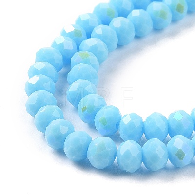 Electroplate Opaque Solid Color Glass Beads Strands EGLA-A044-P4mm-L08-1