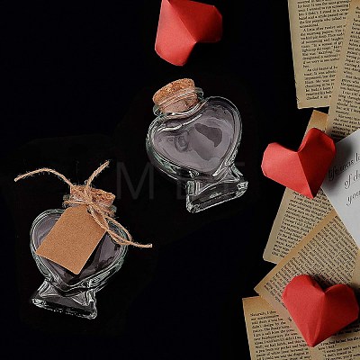 DIY Heart Shape Transparent Glass Bottles Kits AJEW-BC0006-04-1