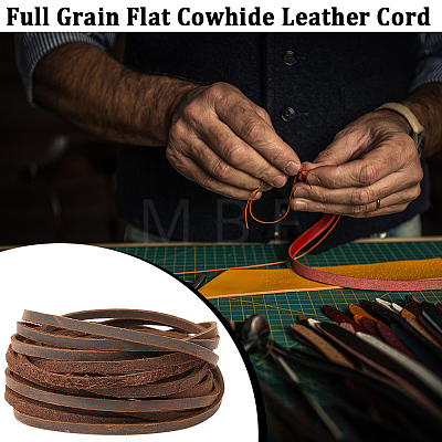 Gorgecraft Flat Cowhide Leather Jewelry Cord LC-GF0001-10B-03-1