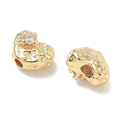 Brass Micro Pave Clear Cubic Zirconia Beads CU-CBA91C0-04G-1