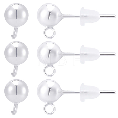 925 Sterling Silver Stud Earring Findings STER-BBC0009-91A-1