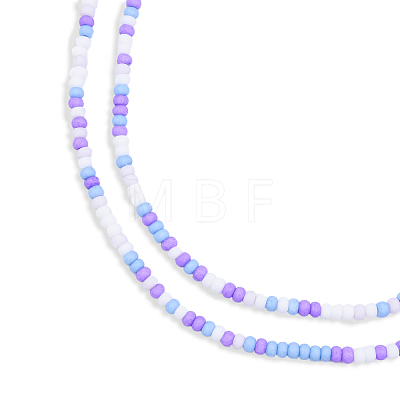 Opaque Spray Painted Glass Bead Strands GLAA-N047-07-05-1