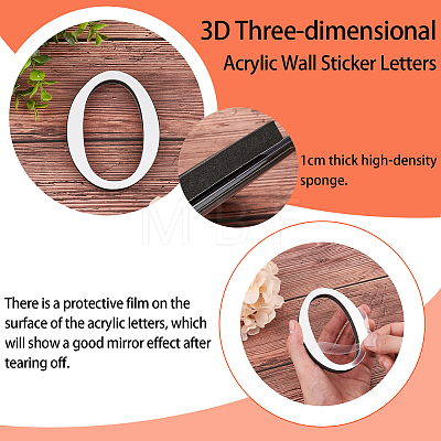 CREATCABIN Acrylic Mirror Wall Stickers Decal DIY-CN0001-13A-O-1