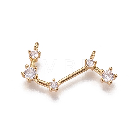 Brass Micro Pave Cubic Zirconia Pendants ZIRC-F099-20G-05-1