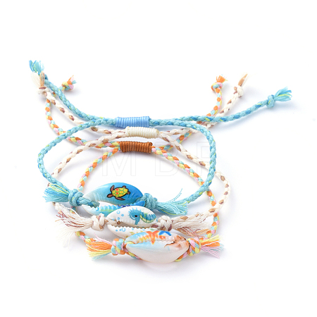 Adjustable Braided Bead Bracelets BJEW-JB05152-1
