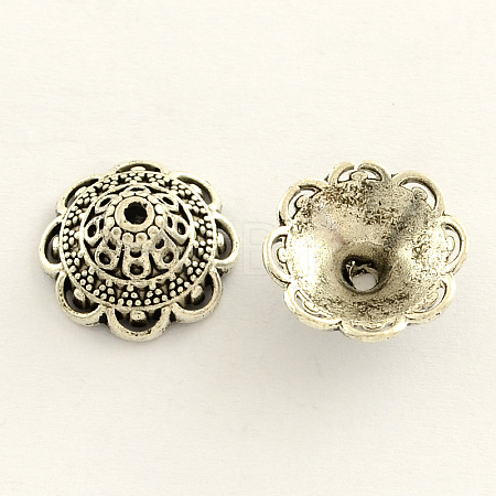 Tibetan Style Zinc Alloy Flower Bead Caps X-TIBE-Q033-36-1