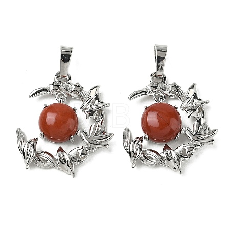 Natural Red Jasper Pendants G-B194-01P-06-1