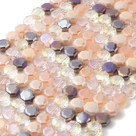 Electroplated Glass Beads Strands EGLA-A048-01A-04-1