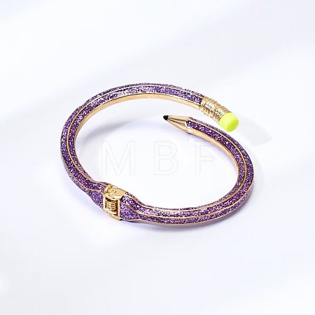 Pencil Design Alloy Enamel Cuff Bangles FS-WG7604E-07-1